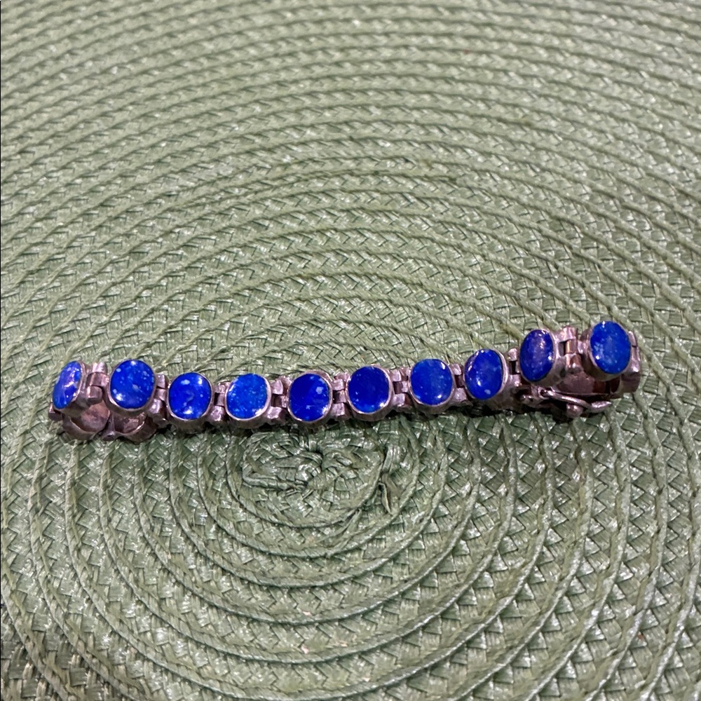 Elegant Blue Stone Bracelet 970 silver